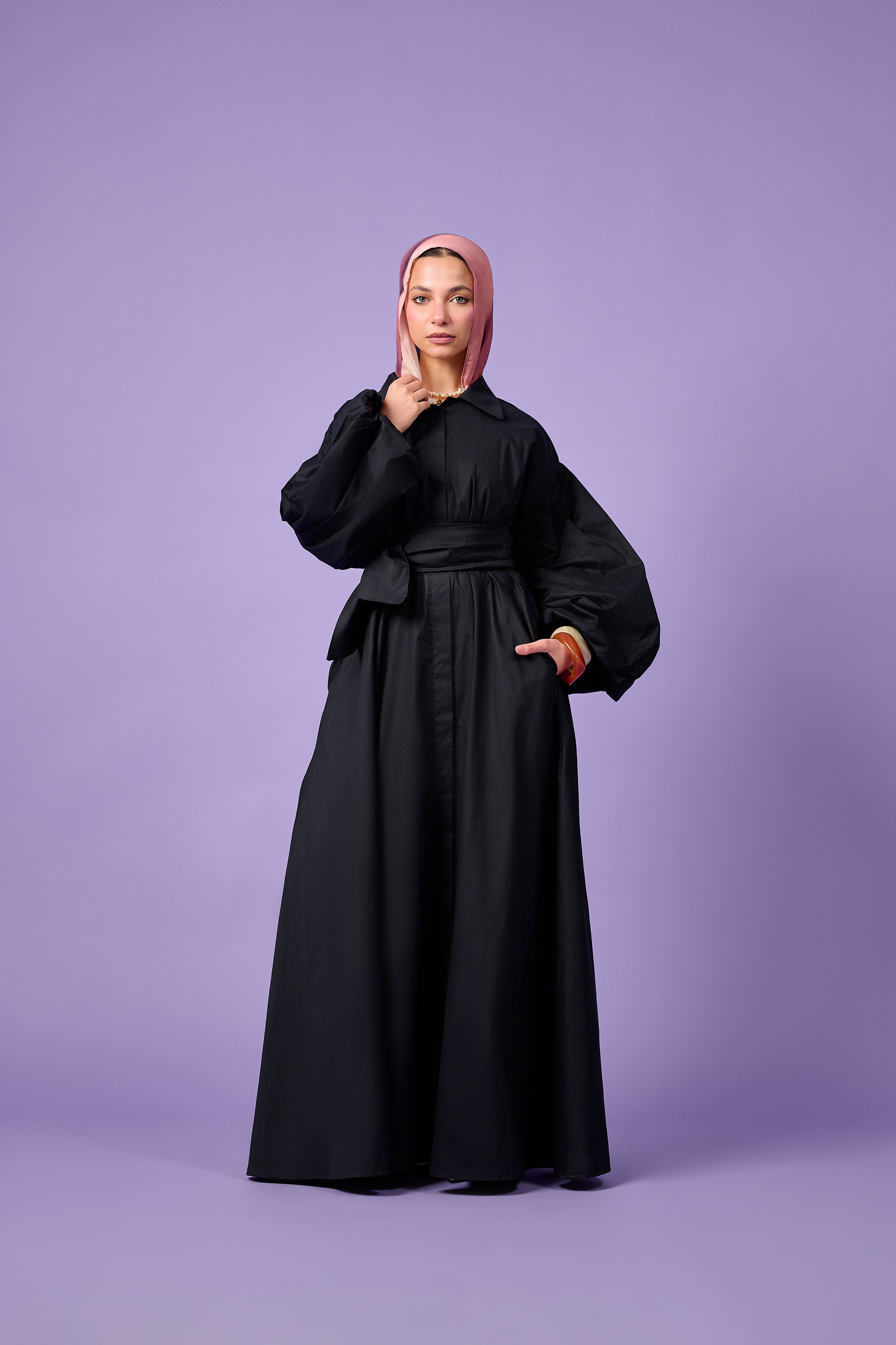 Cloud Sleeve Dress (Midnight Black)