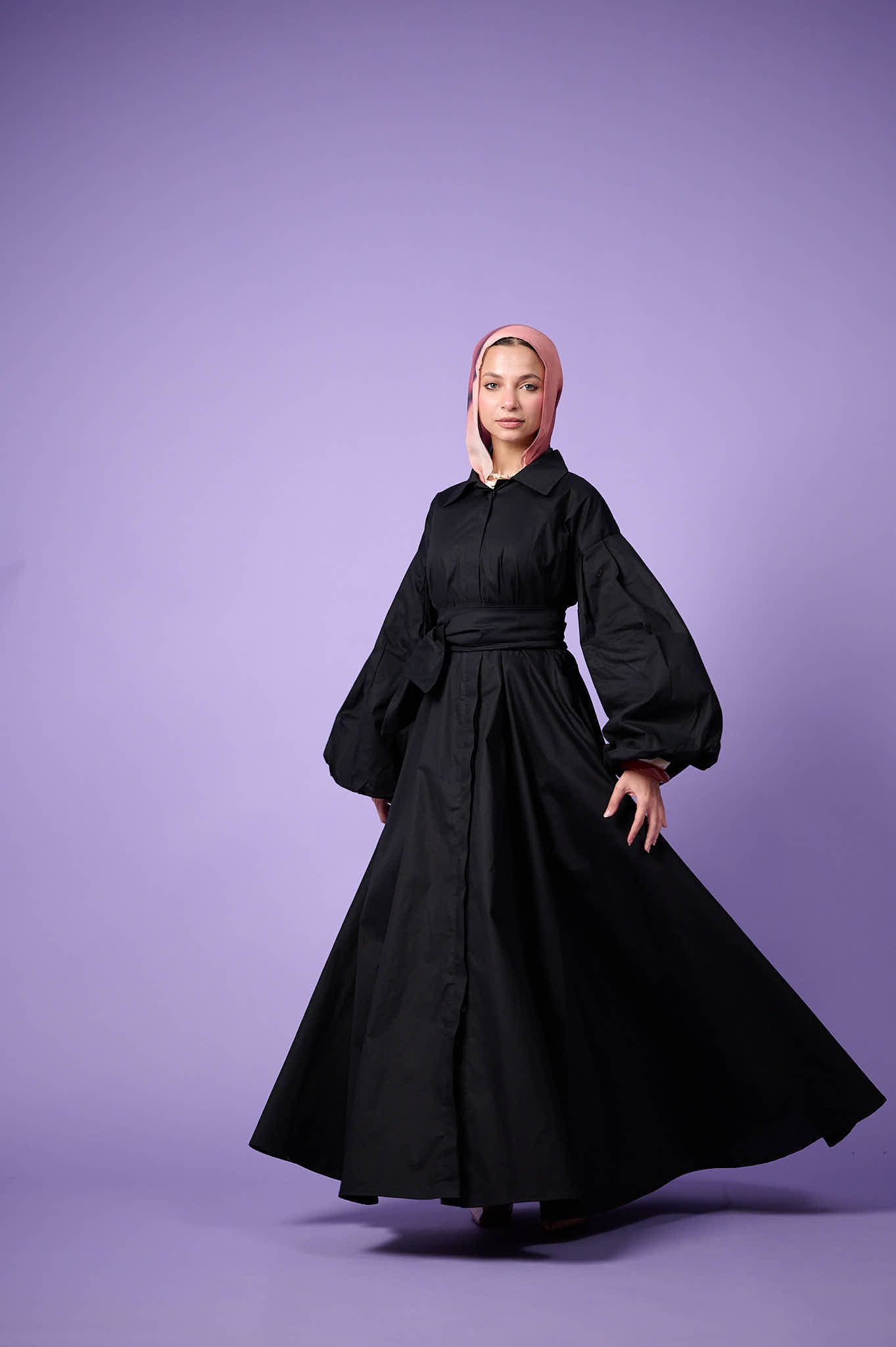 Cloud Sleeve Dress (Midnight Black)