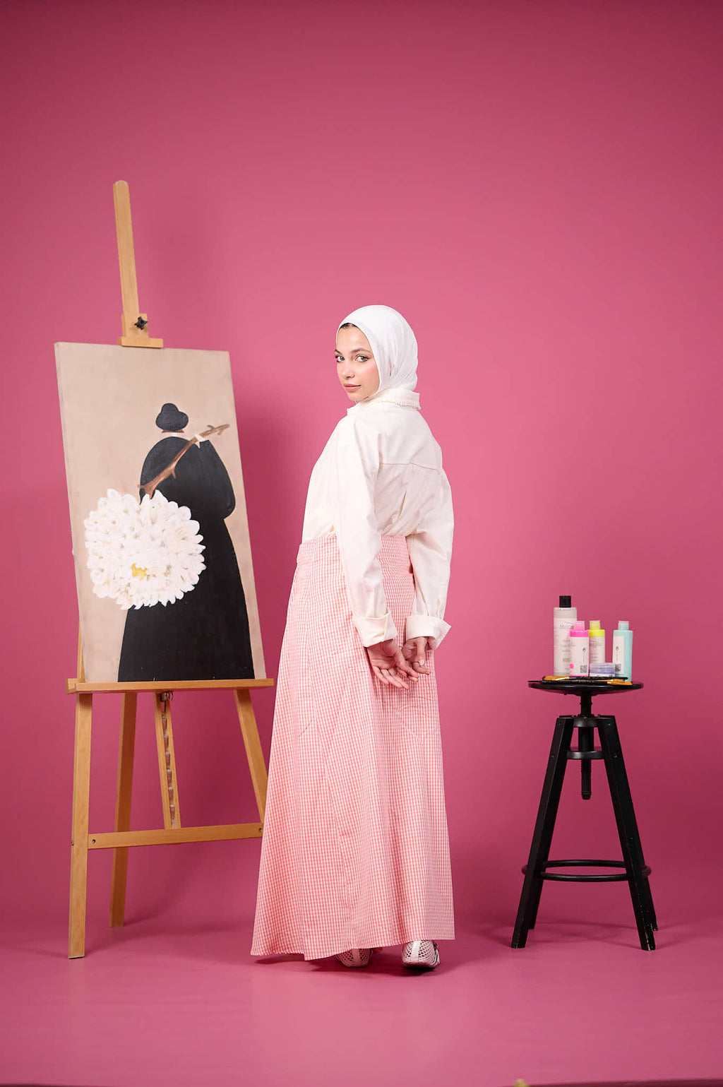 Summer Drape Skirt (Pinkish Orange)