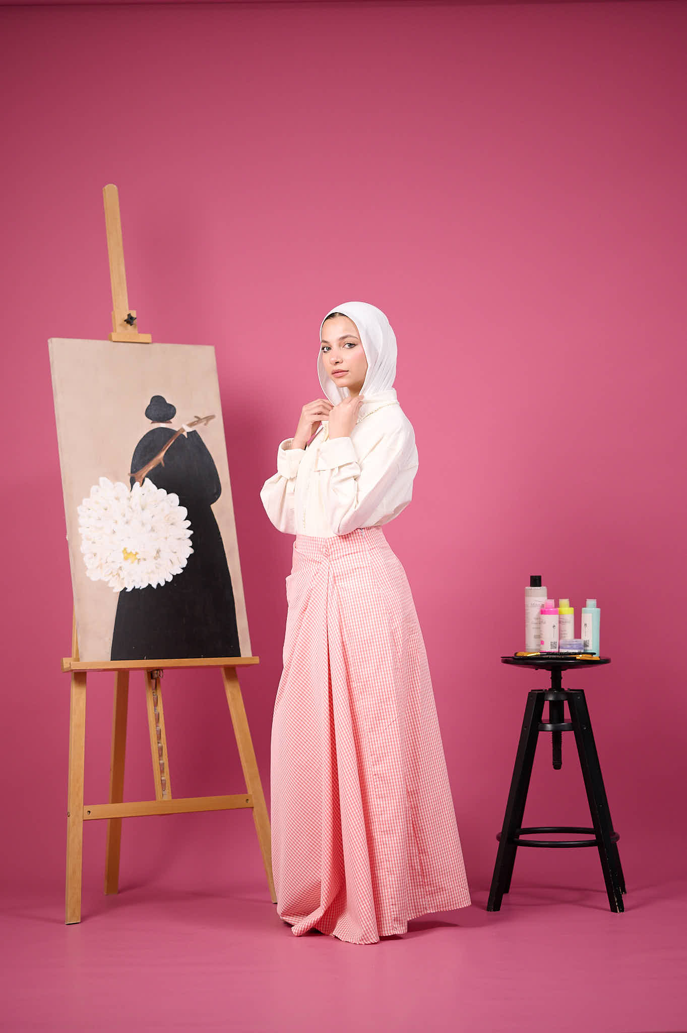 Summer Drape Skirt (Pinkish Orange)