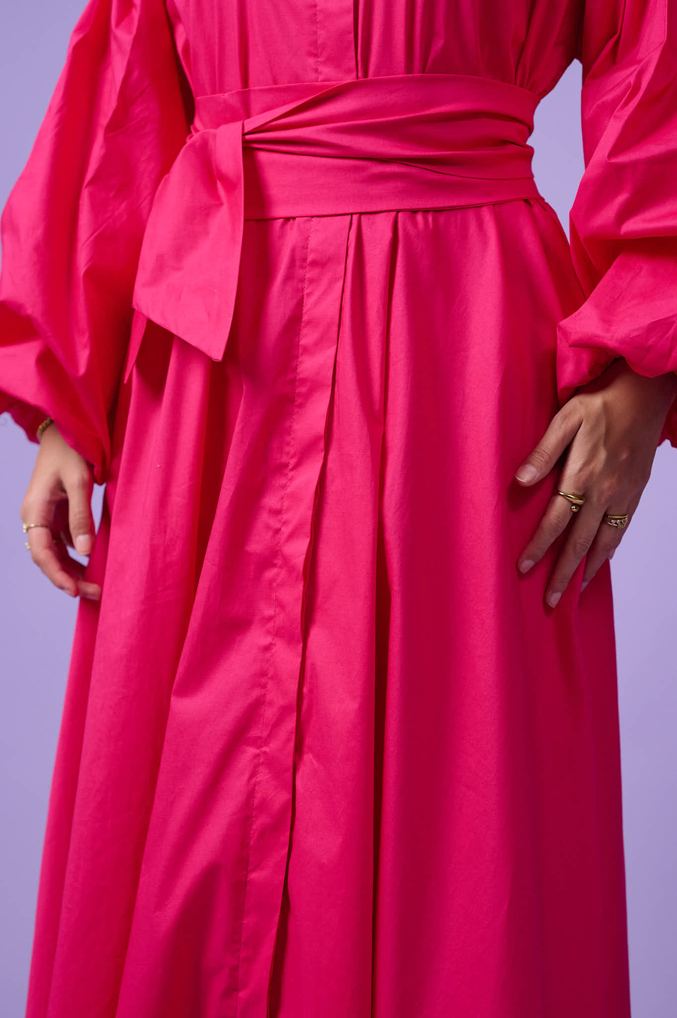 Cloud Sleeve Dress (Fuchsia Pink)