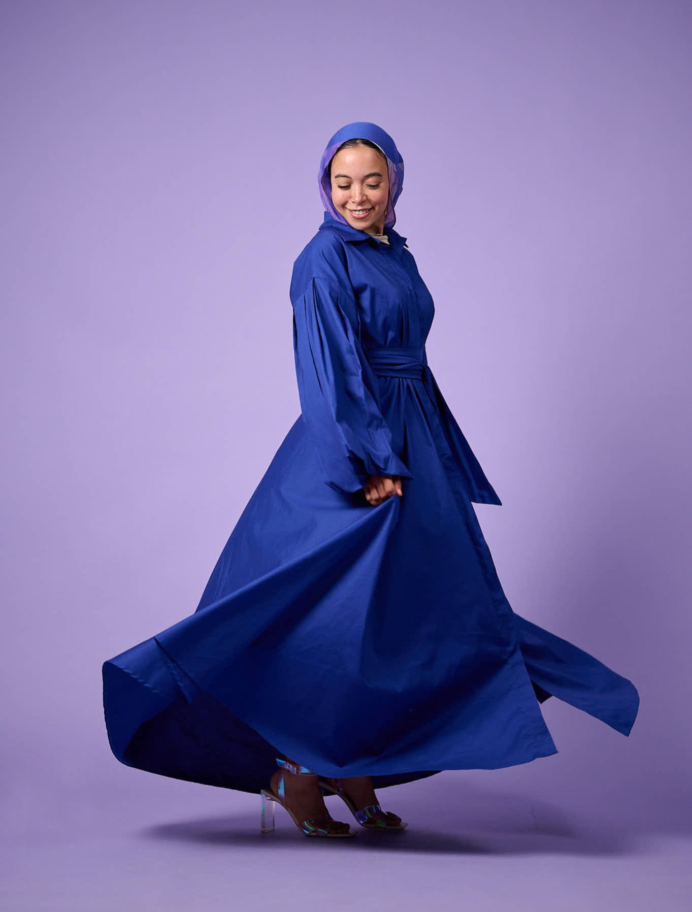 Cloud Sleeve Dress (Electric Blue)