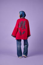 Floral Patchwork Kimono (Red)