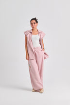 Linen Waistcoat Set (Powder pink)