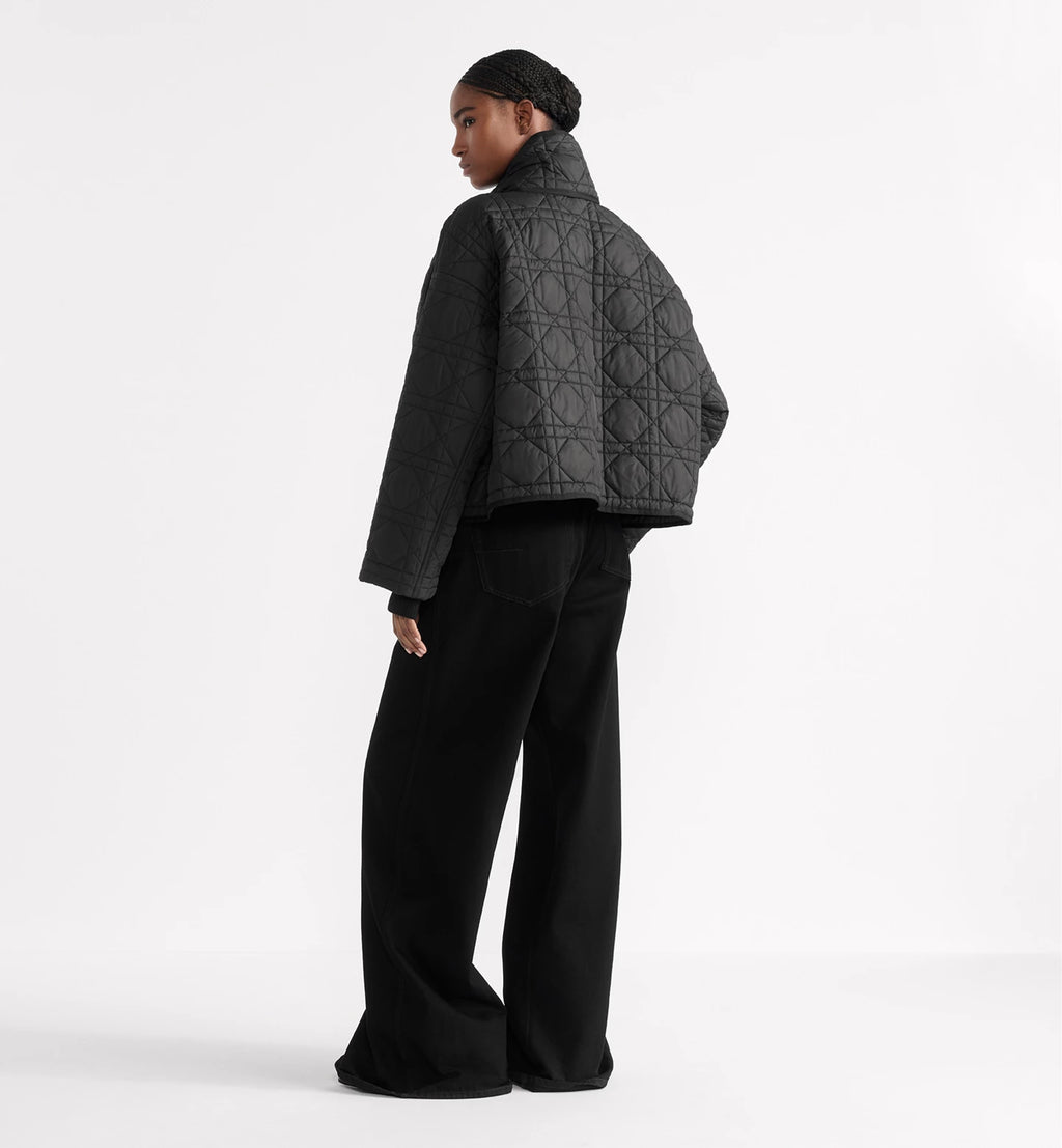 Macrocannage Coat with Scarf Collar