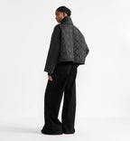 Macrocannage Coat with Scarf Collar