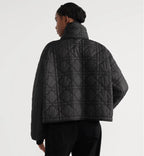 Macrocannage Coat with Scarf Collar