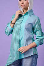 Flow Asymmetric Shirt (Turquoise)