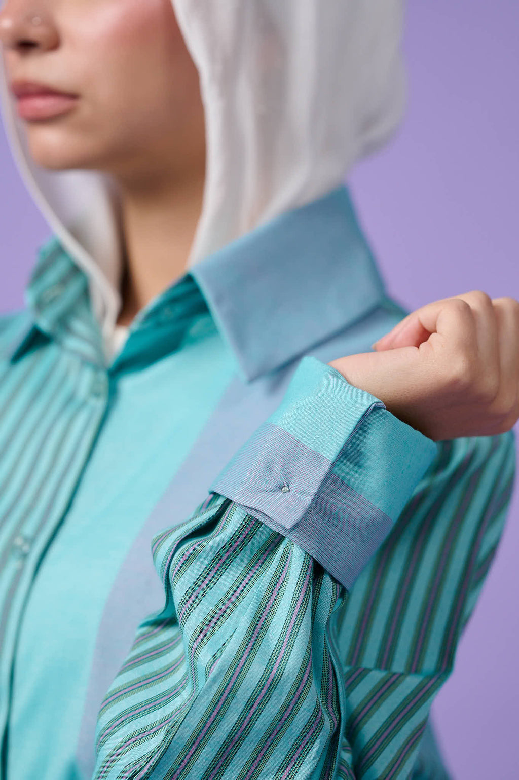 Flow Asymmetric Shirt (Turquoise)