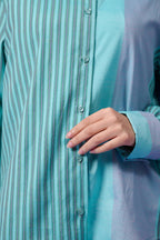 Flow Asymmetric Shirt (Turquoise)