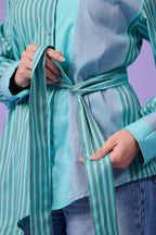 Flow Asymmetric Shirt (Turquoise)