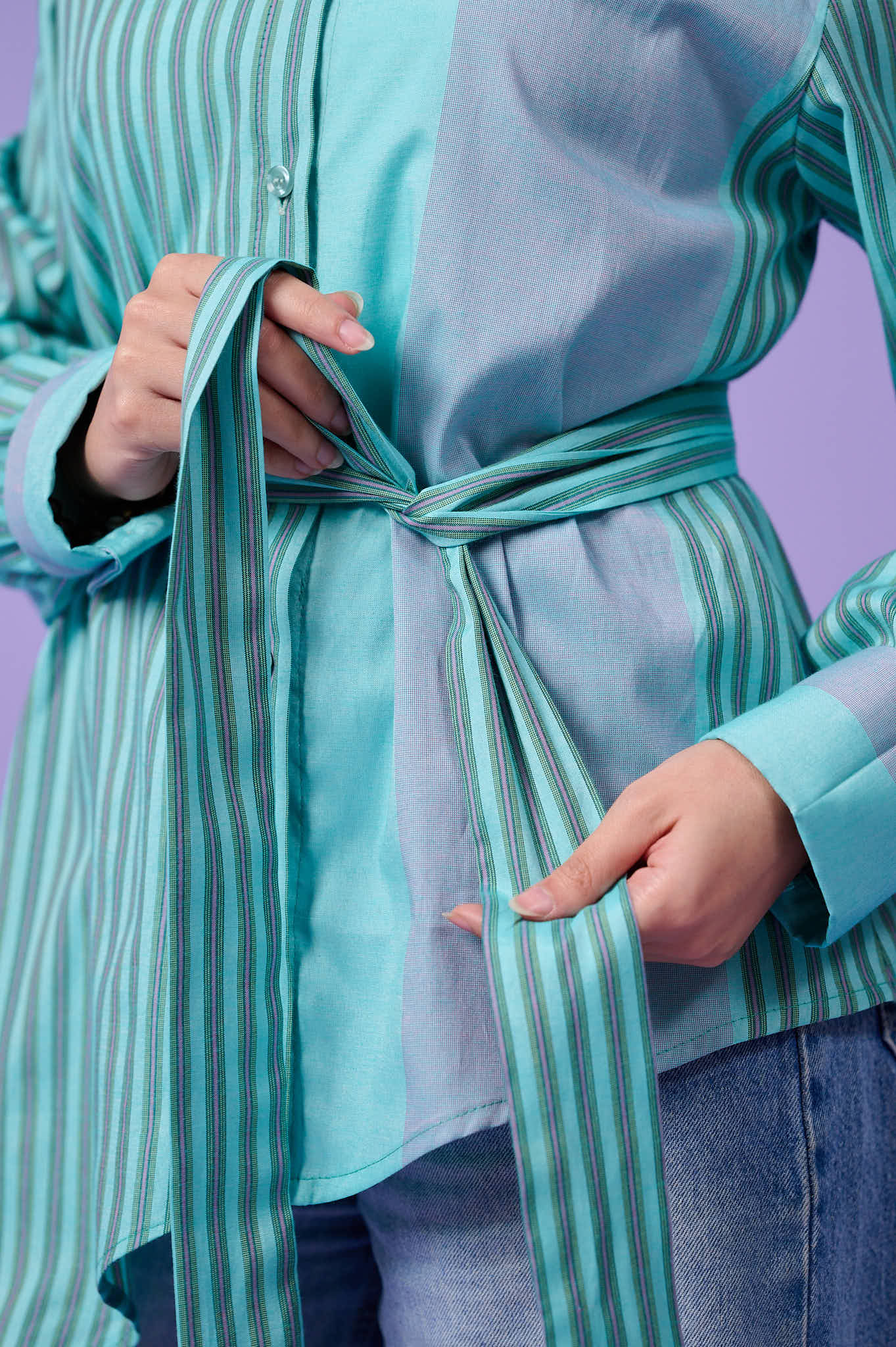 Flow Asymmetric Shirt (Turquoise)