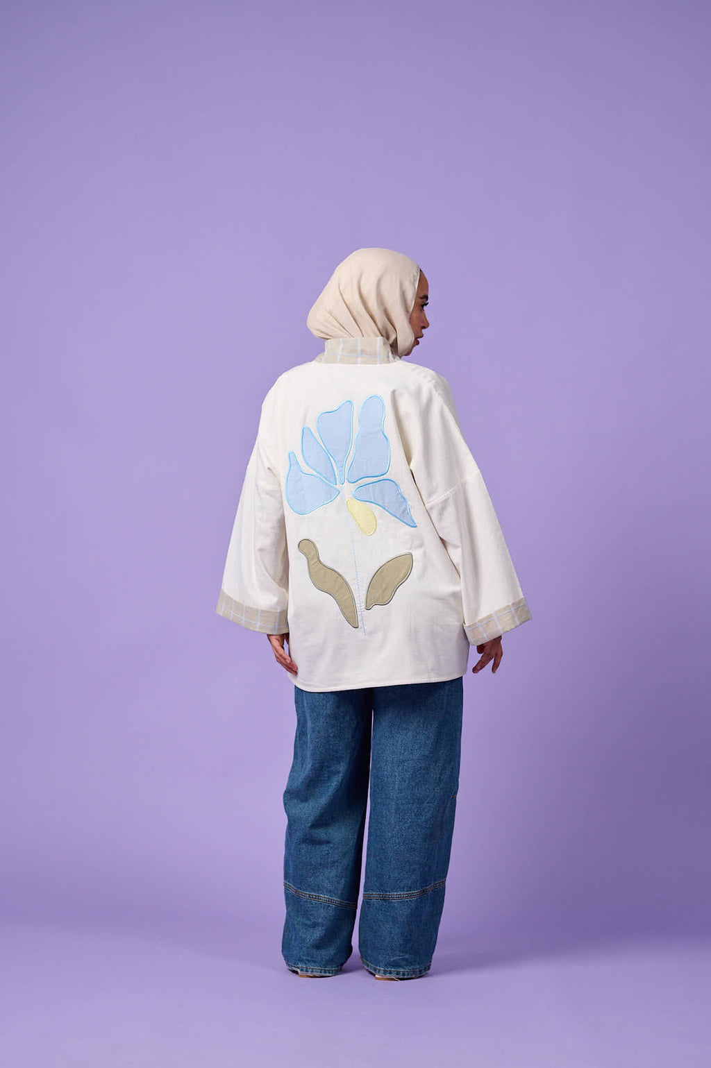 Floral Patchwork Kimono (Offwhite)