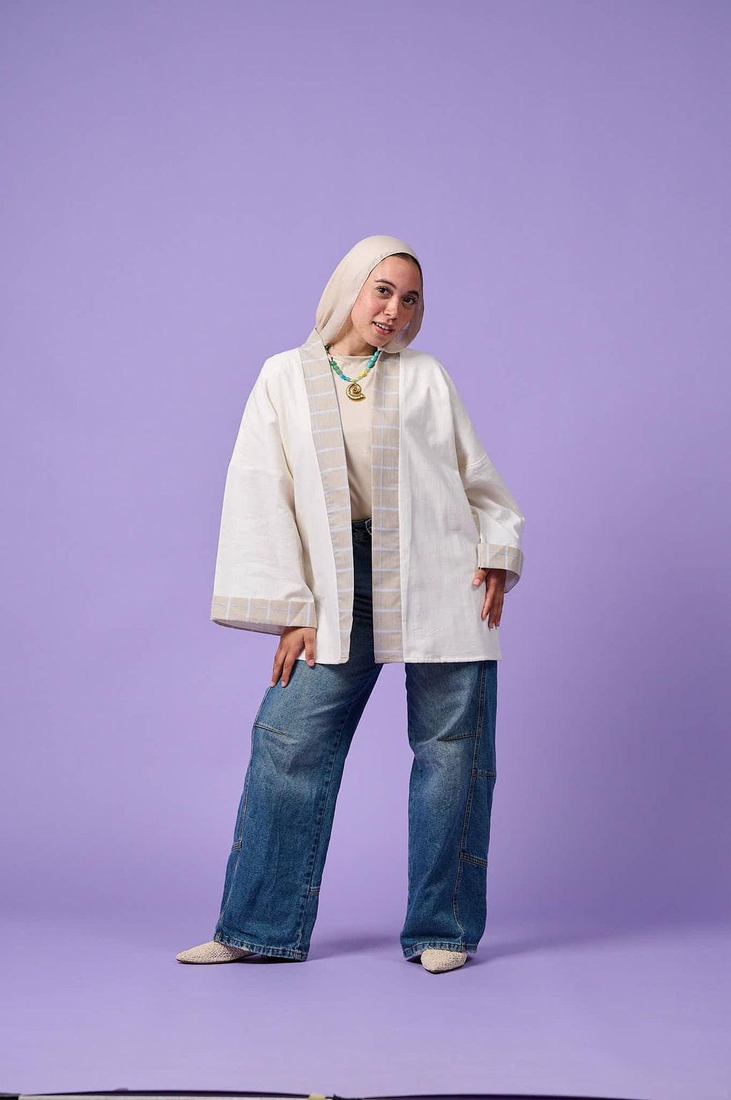 Floral Patchwork Kimono (Offwhite)