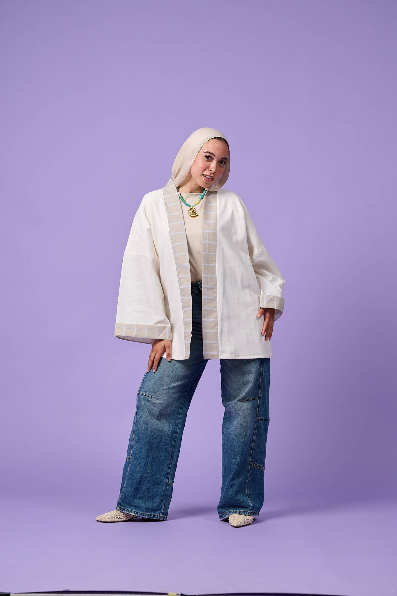 Floral Patchwork Kimono (Offwhite)