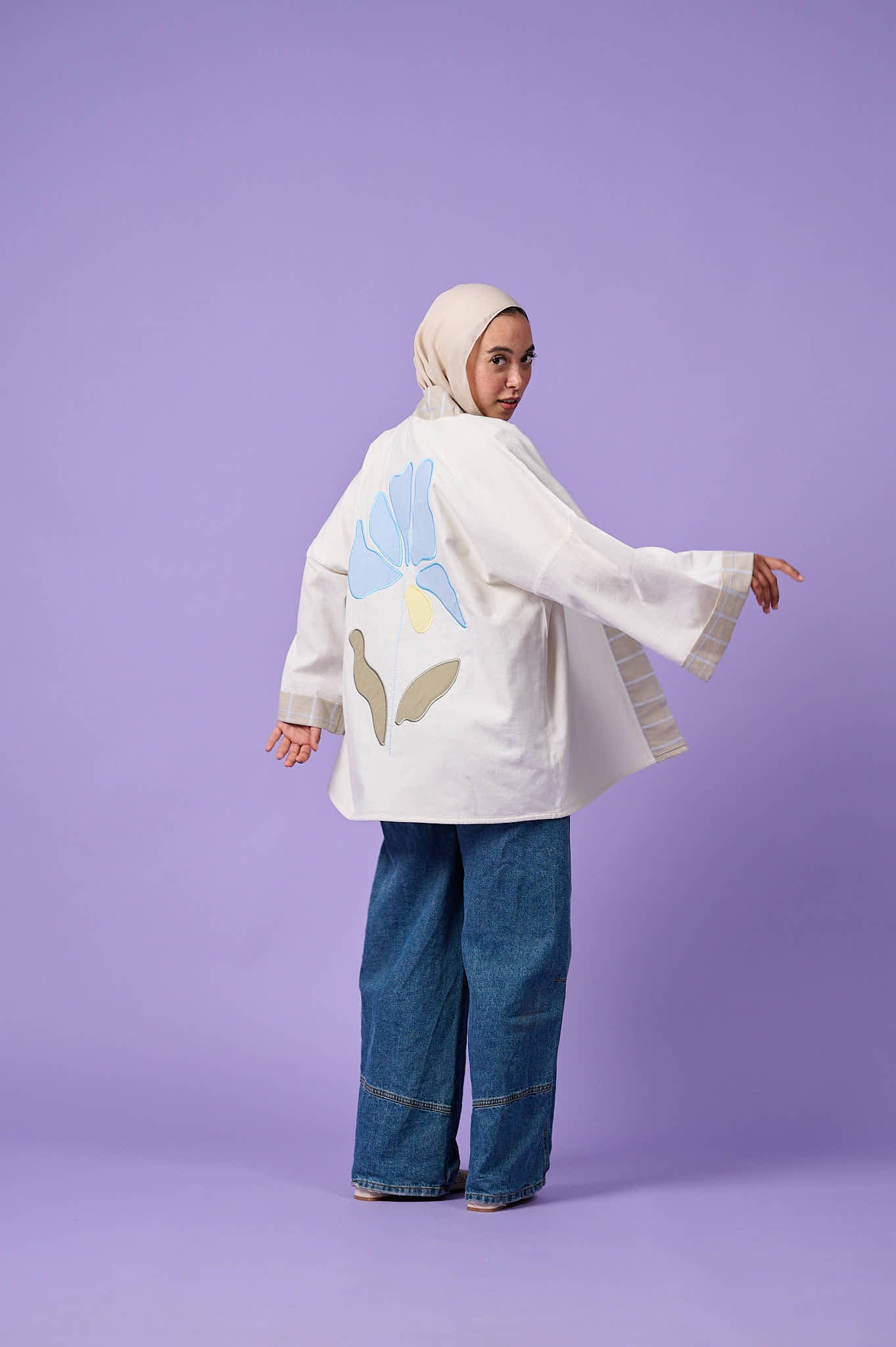 Floral Patchwork Kimono (Offwhite)