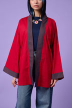 Floral Patchwork Kimono (Red)