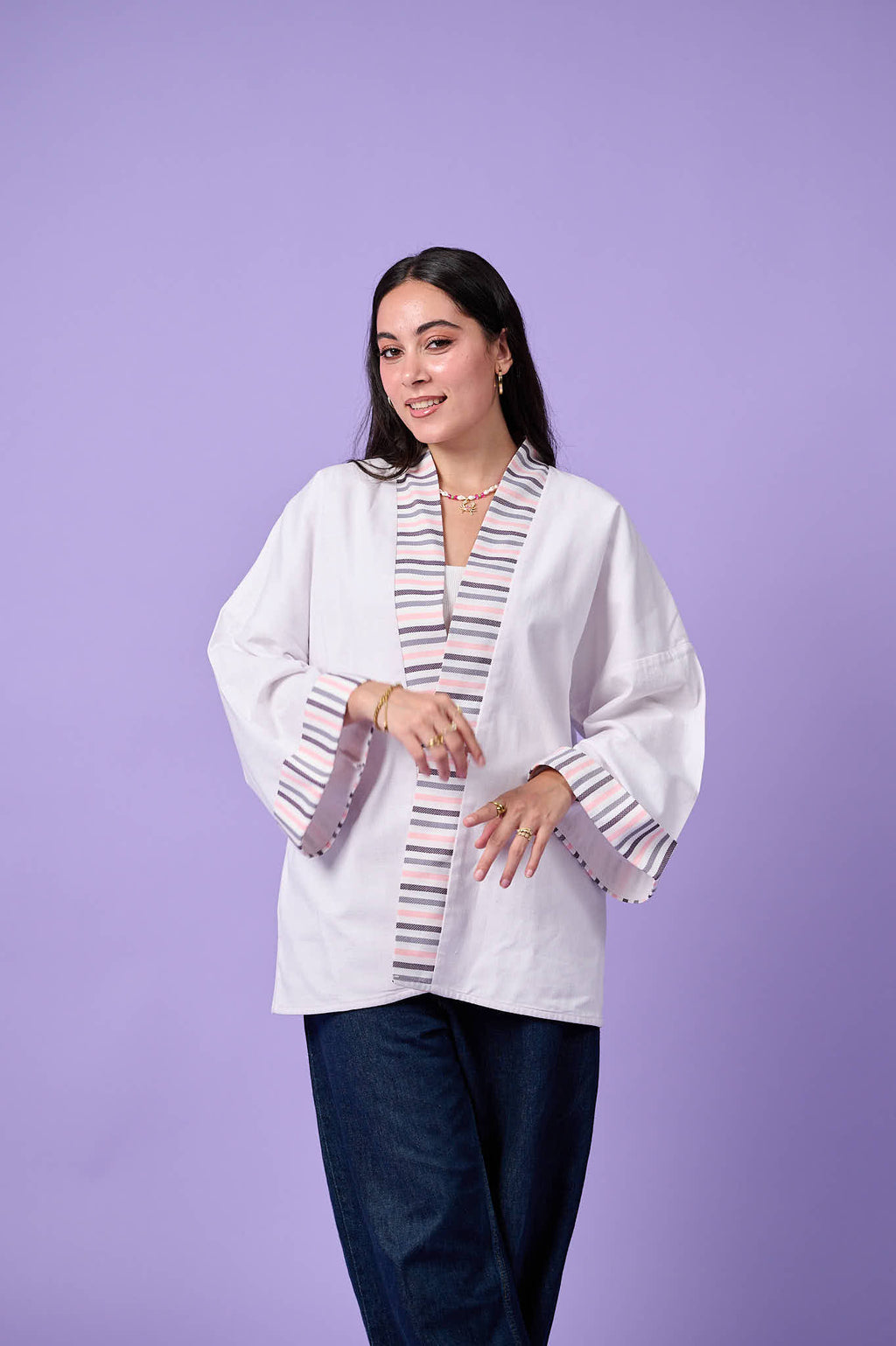 Floral Patchwork Kimono (White)