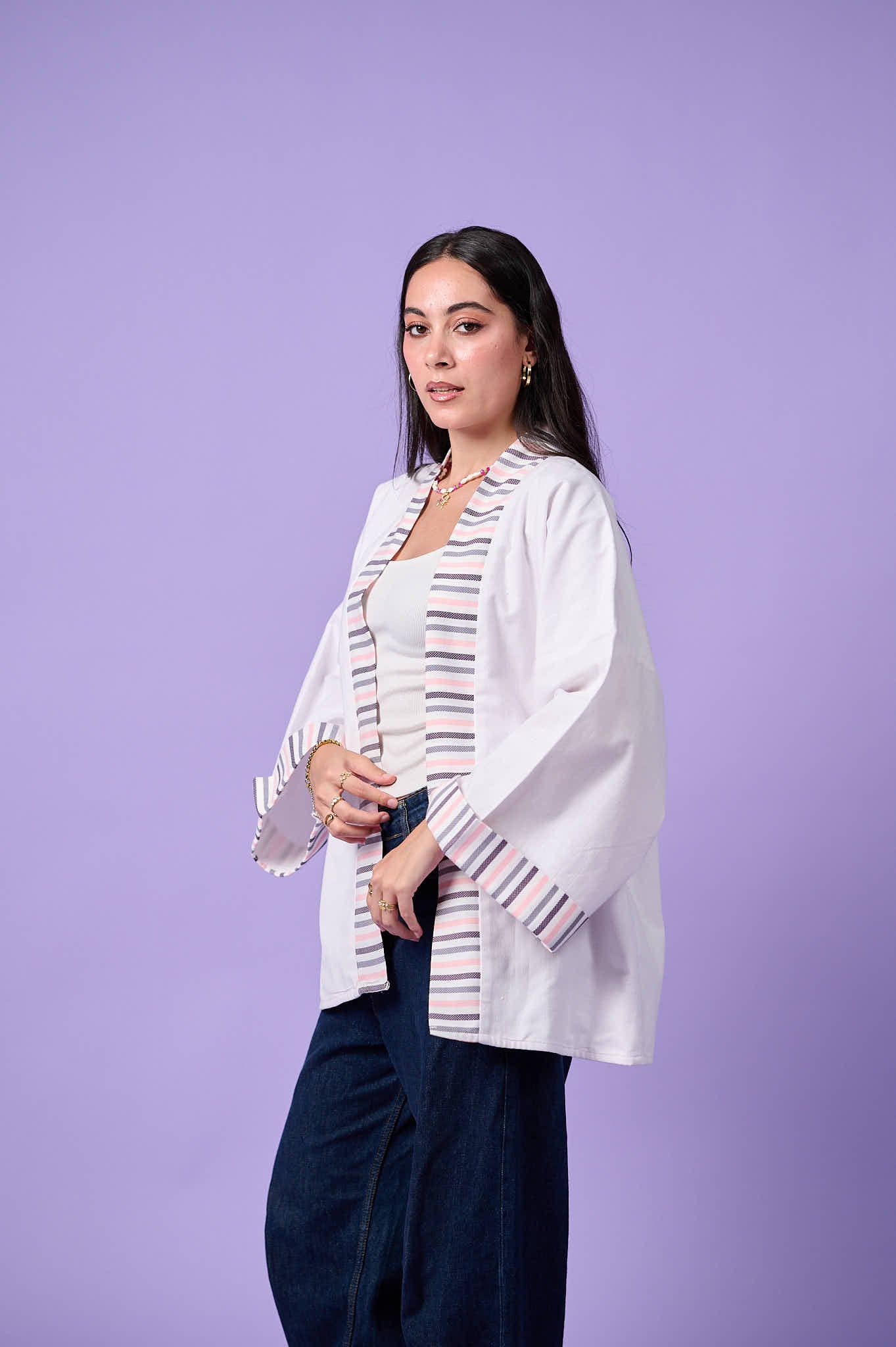 Floral Patchwork Kimono (White)