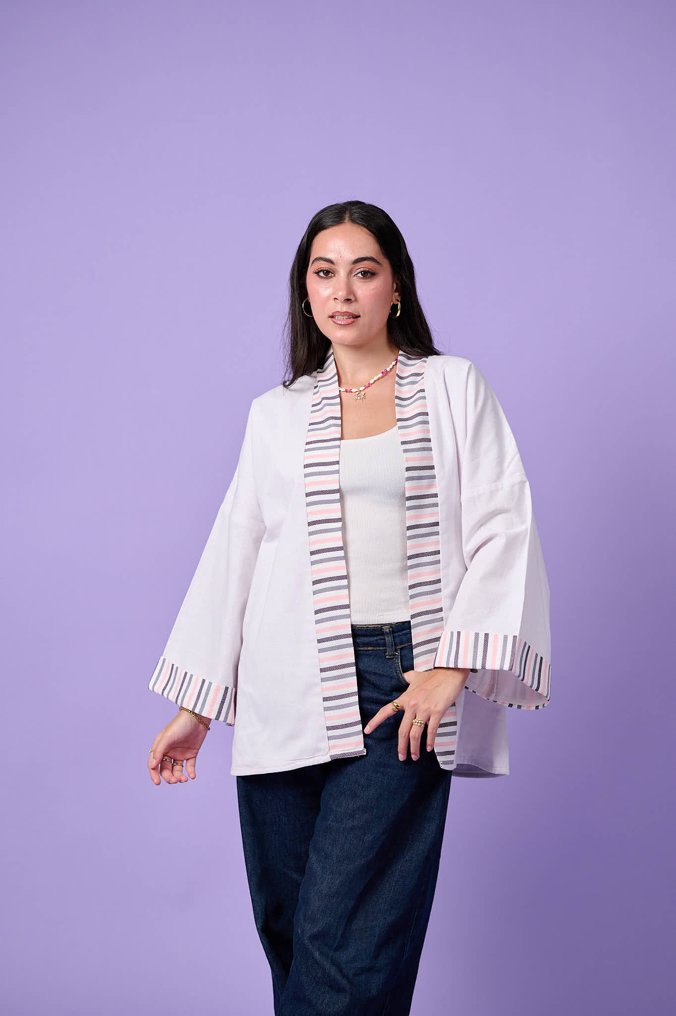 Floral Patchwork Kimono (White)