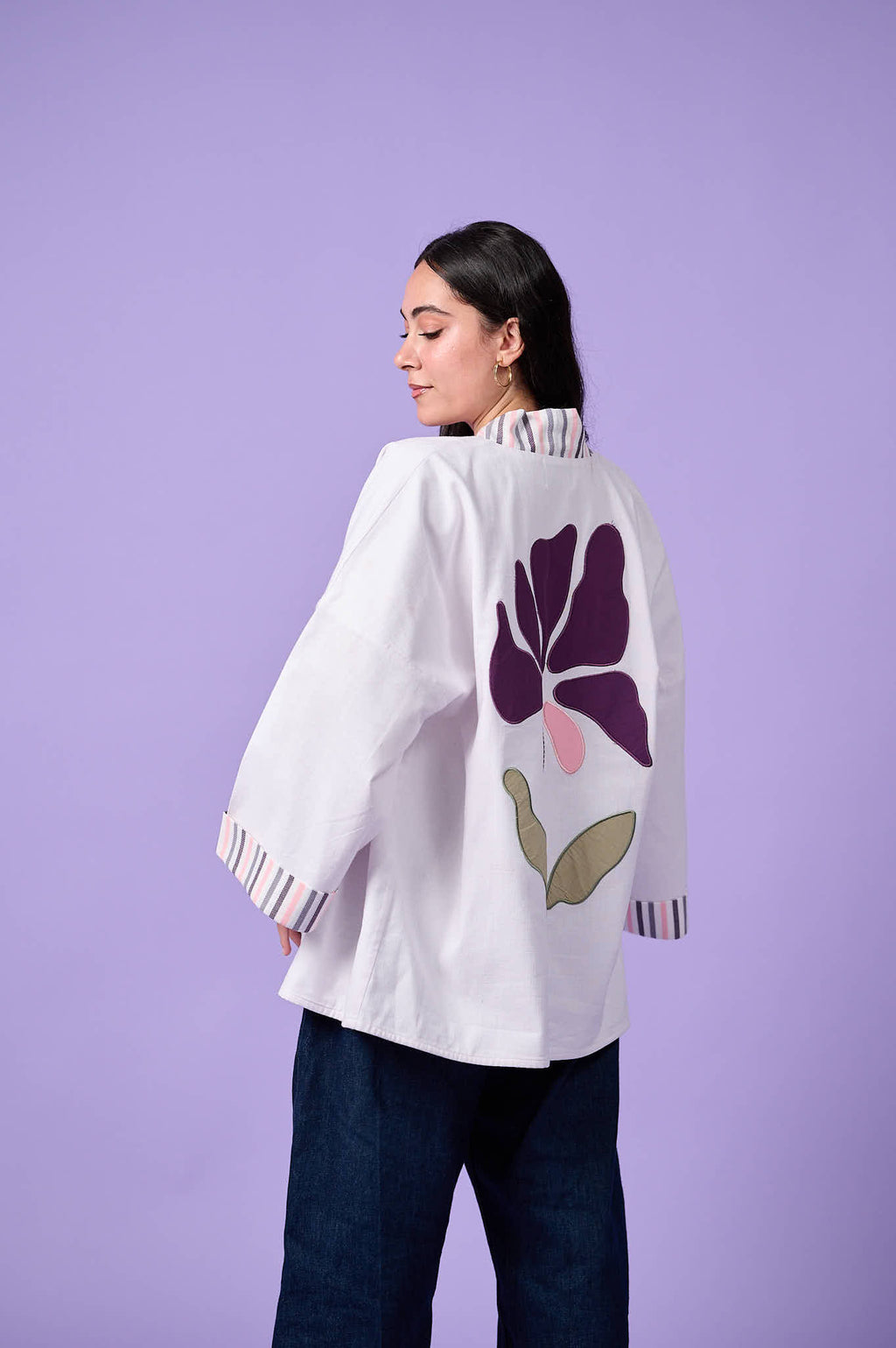 Floral Patchwork Kimono (White)