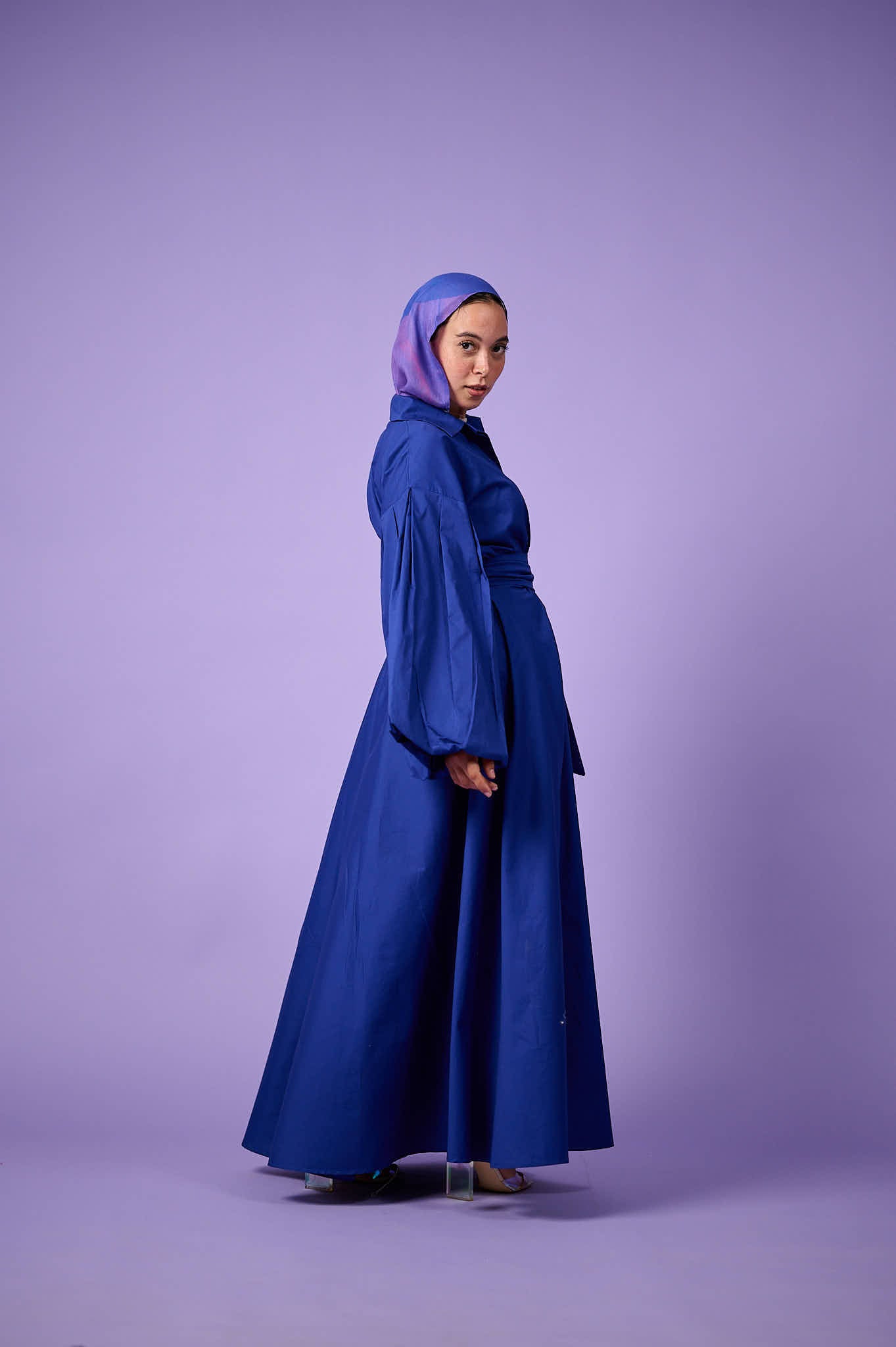 Cloud Sleeve Dress (Electric Blue)