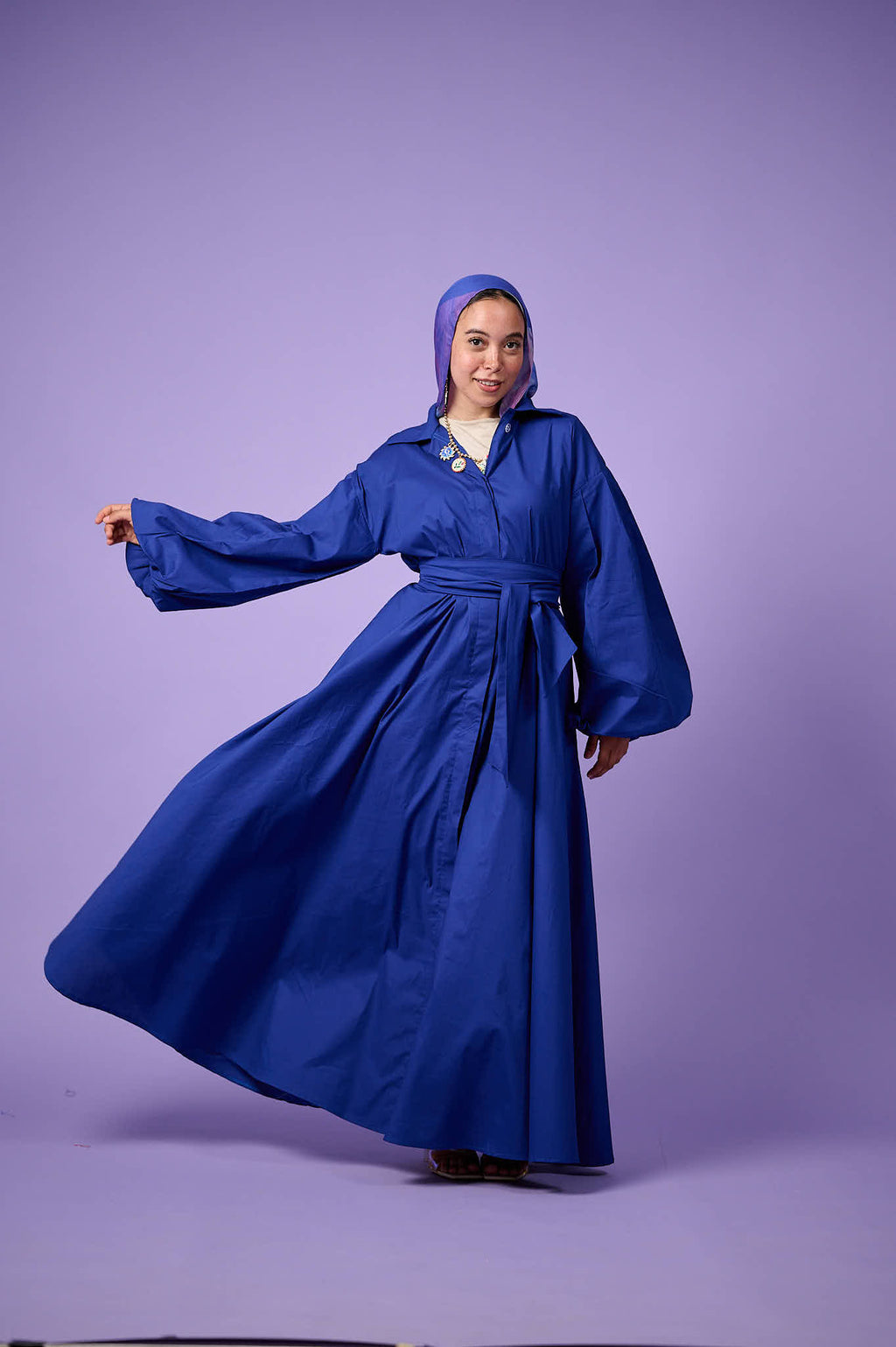 Cloud Sleeve Dress (Electric Blue)