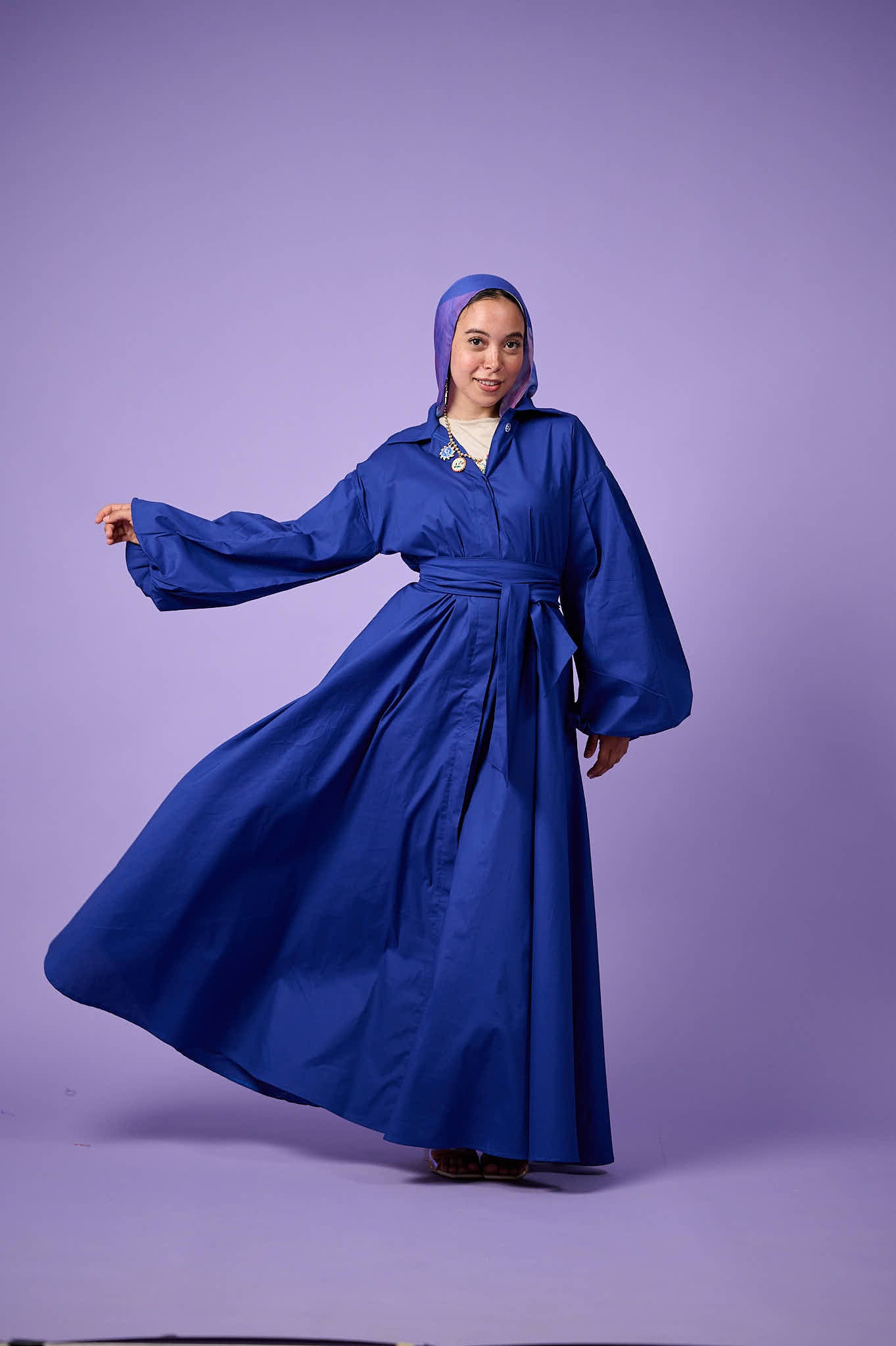 Cloud Sleeve Dress (Electric Blue)