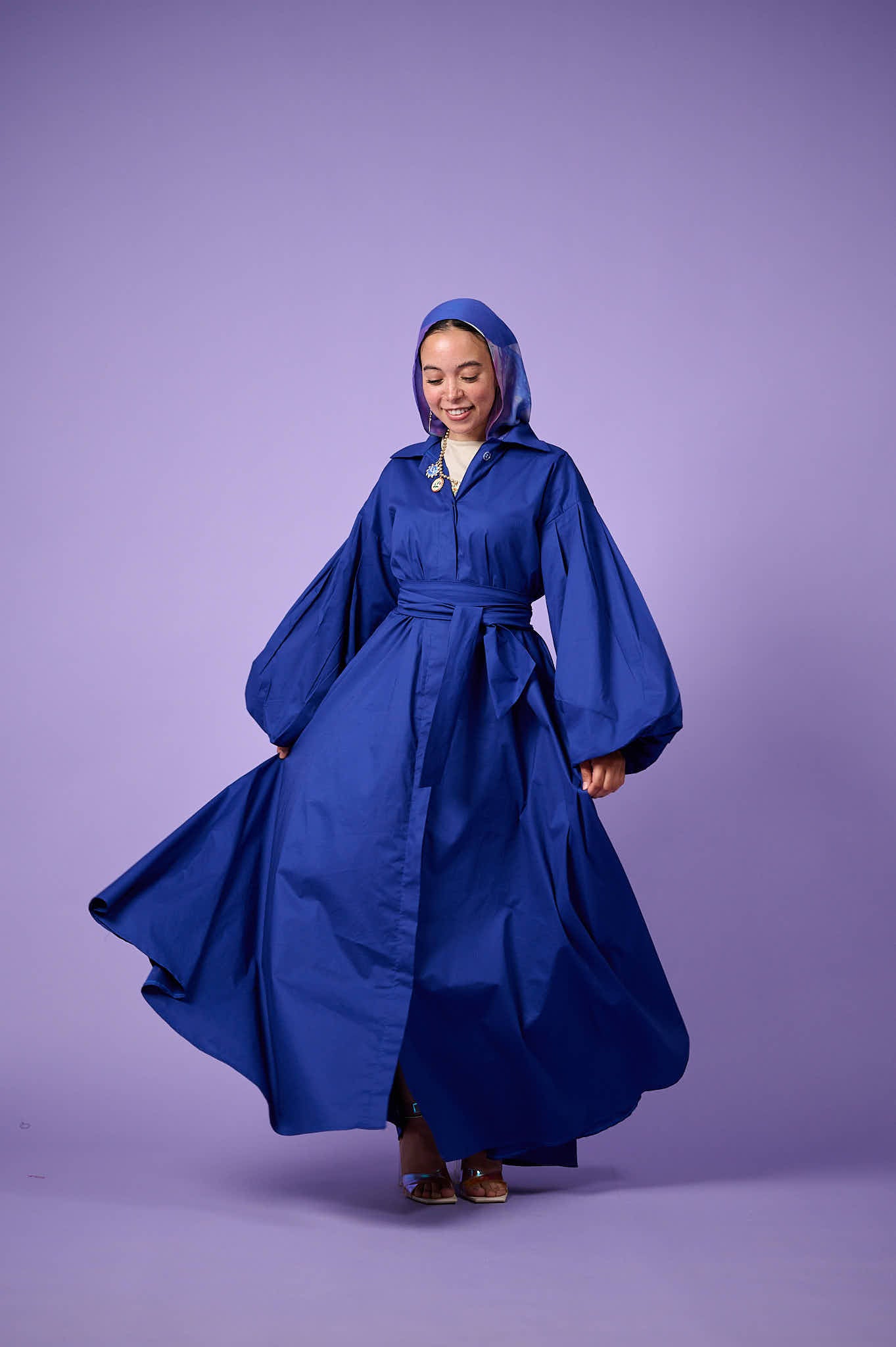 Cloud Sleeve Dress (Electric Blue)