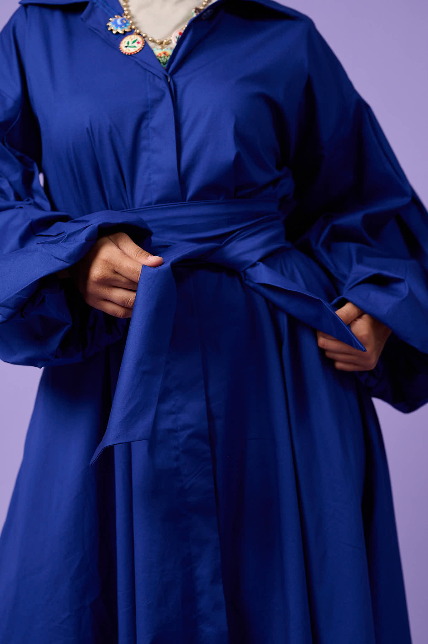 Cloud Sleeve Dress (Electric Blue)