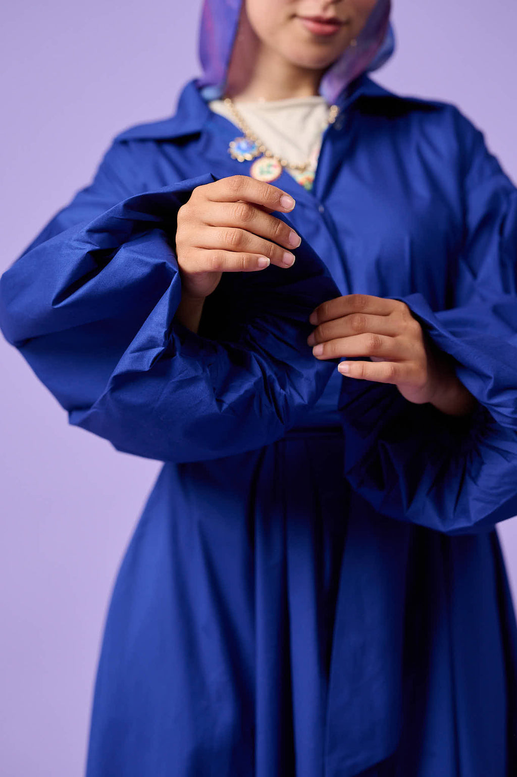 Cloud Sleeve Dress (Electric Blue)