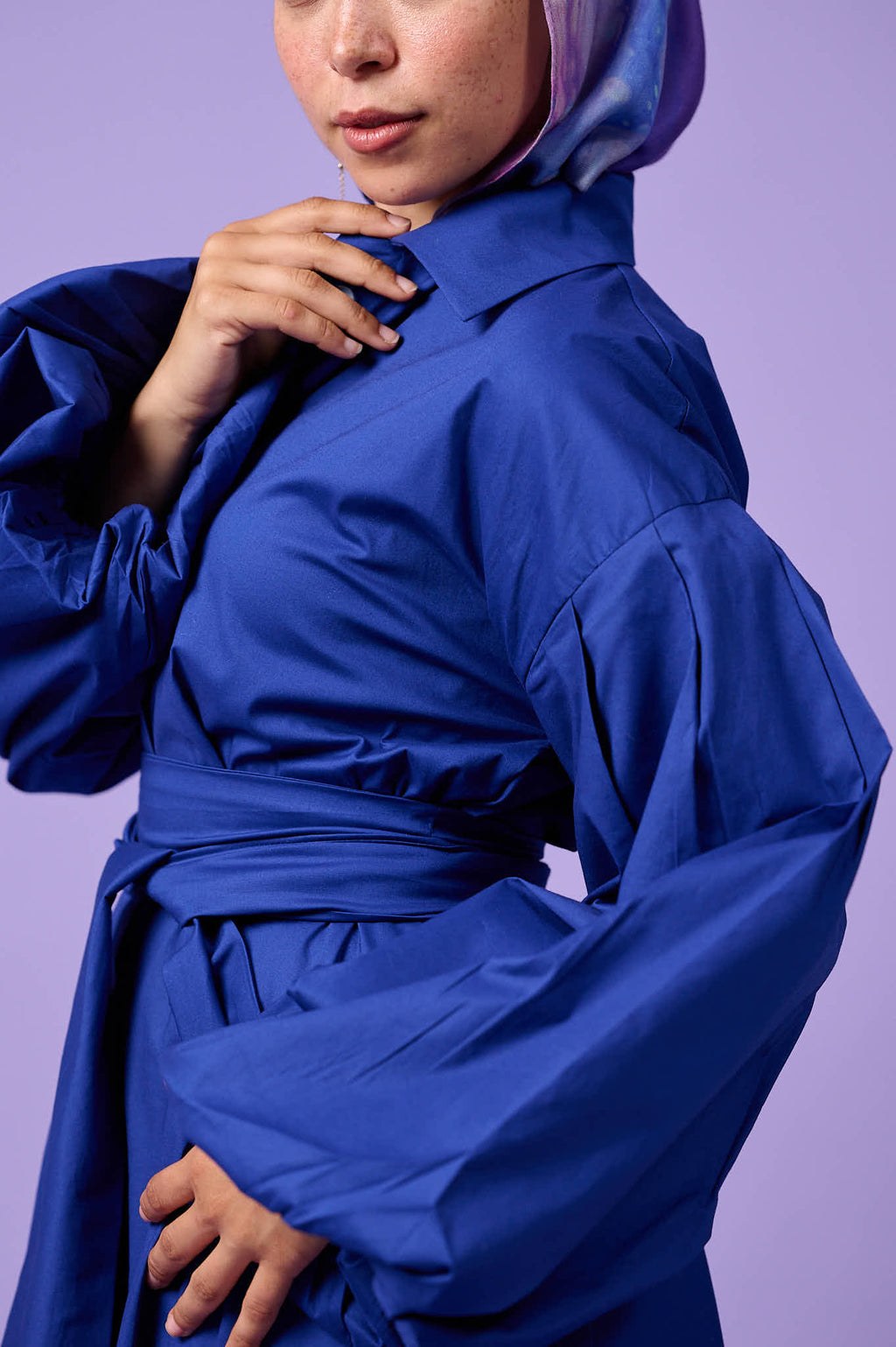 Cloud Sleeve Dress (Electric Blue)