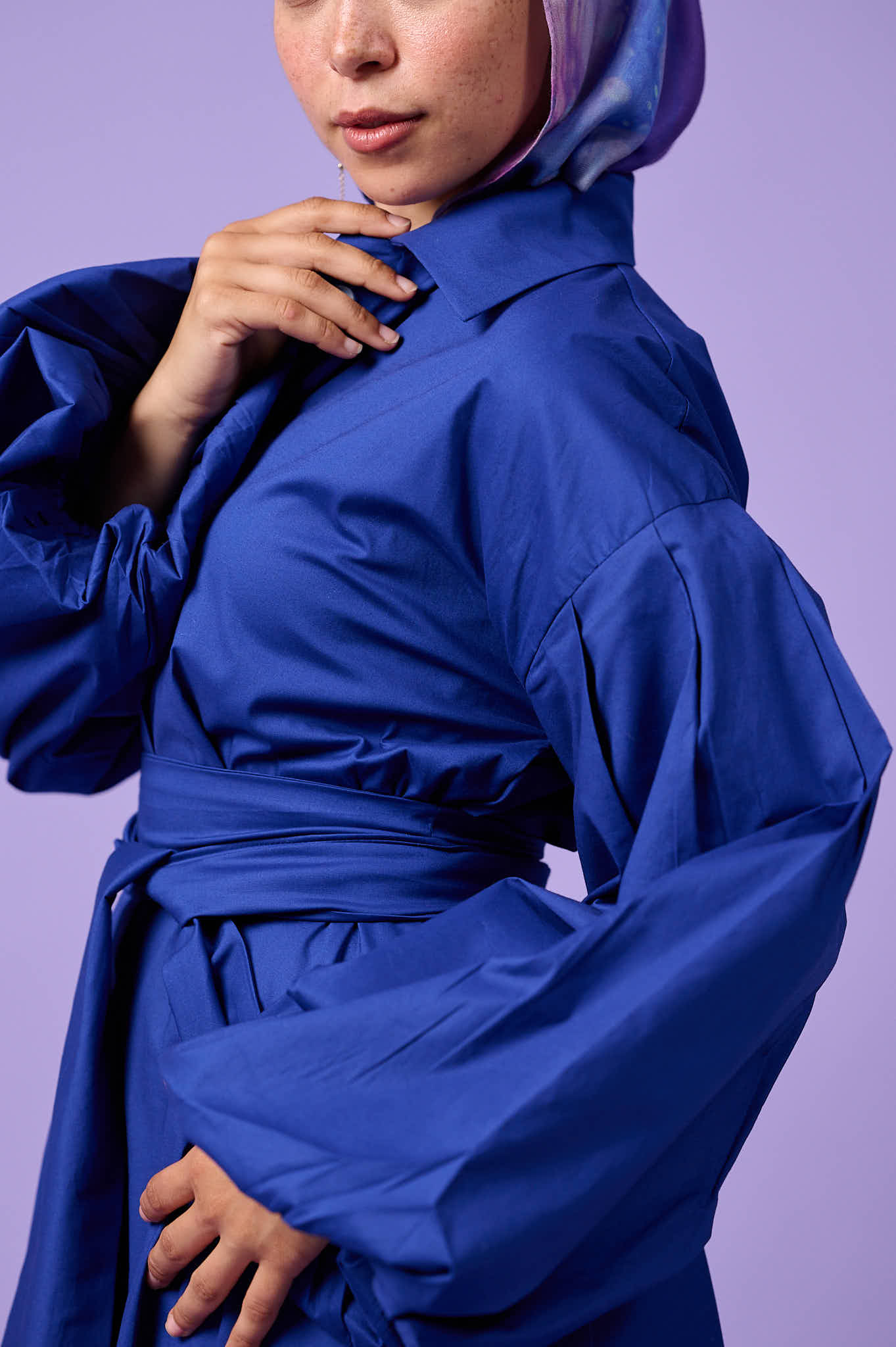 Cloud Sleeve Dress (Electric Blue)