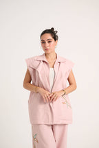 Linen Waistcoat Set (Powder pink)