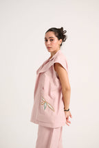 Linen Waistcoat Set (Powder pink)