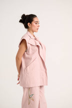 Linen Waistcoat Set (Powder pink)