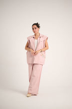 Linen Waistcoat Set (Powder pink)