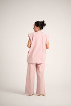 Linen Waistcoat Set (Powder pink)
