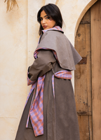 Convertible Scarf Gabardine Coat